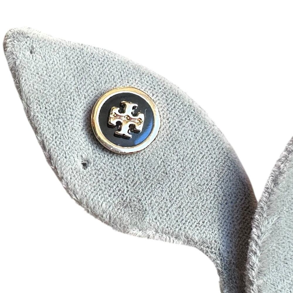 Tory Burch - Kira Gold and Black enameled Two-Tone Round Logo Stud Earrings, EUC - Picture 2 of 10